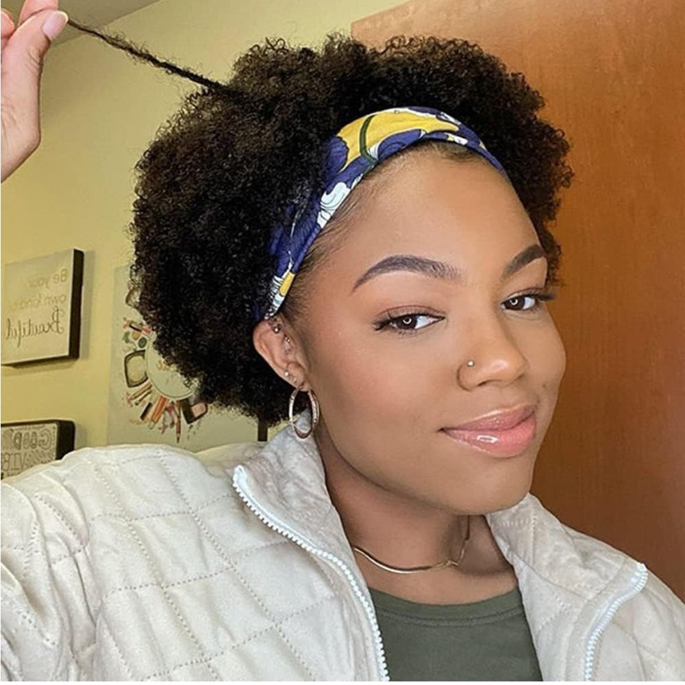 Short Afro Kinky Curly Headband Wig